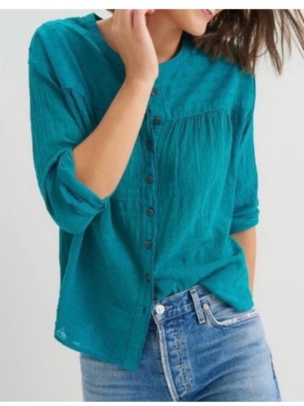 Pilcro by Anthropologie button down crinkle top size xs